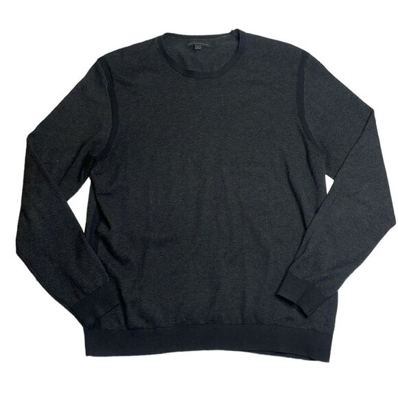 J McLaughlin Gray and Black Cotton and Cashmere light weight sweater Large - Picture 1 of 6